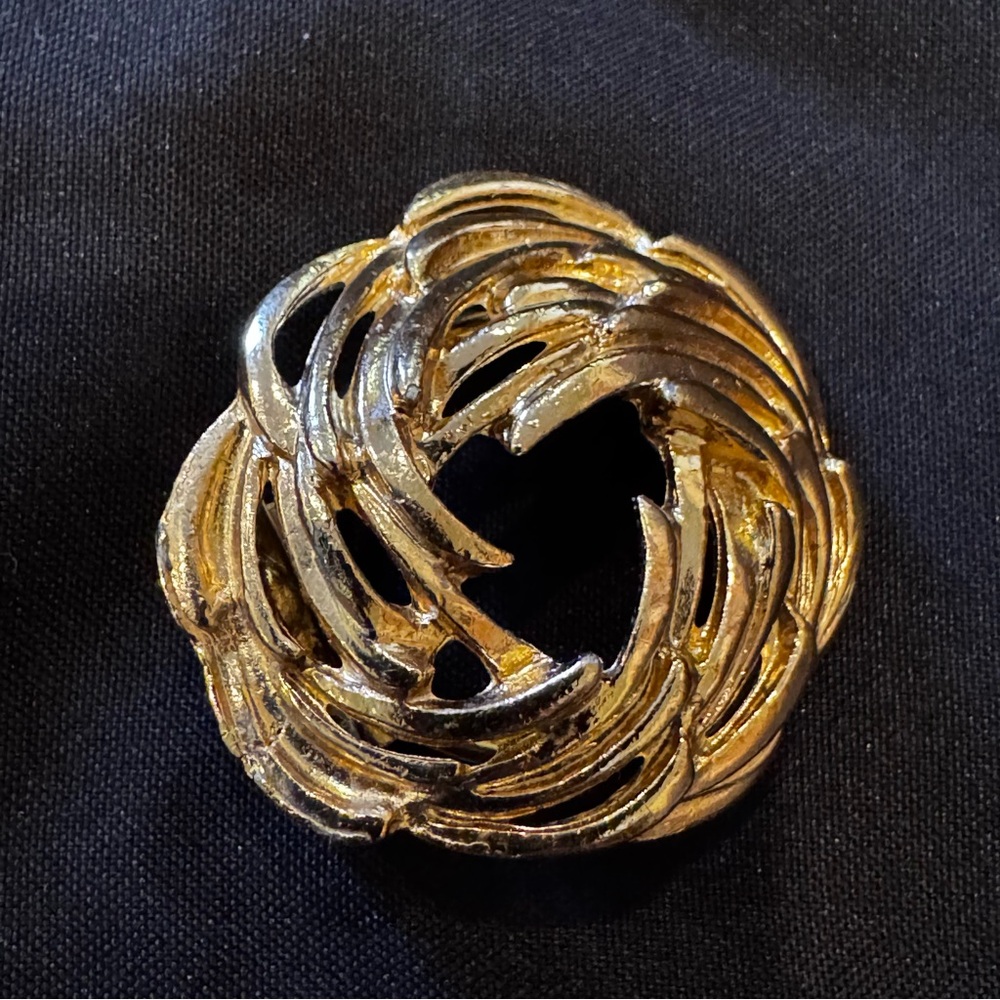 Vintage Scarf Clip Western Germany Gold Tone
